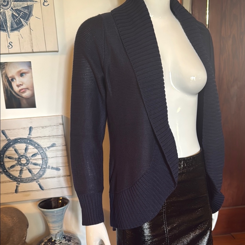 NWT Eddie Bauer size small Women's navy Open Front Cardigan Sweater
